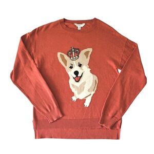 TIME And TRU Corgi Dog Sweater Coral Bisque Size Small 4 6 Womens